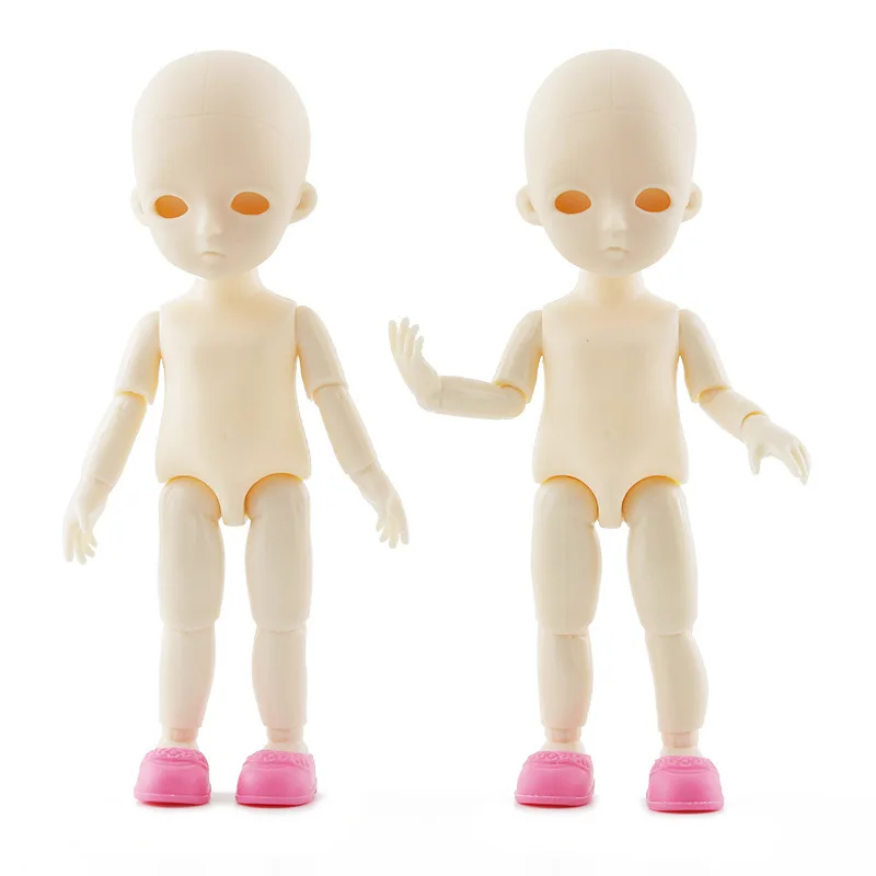 15cm 13 Movable Jointed Dolls Toys Cute 3D Eyes Baby Naked Nude Doll Head Body  Doll Toy for Girls OB11