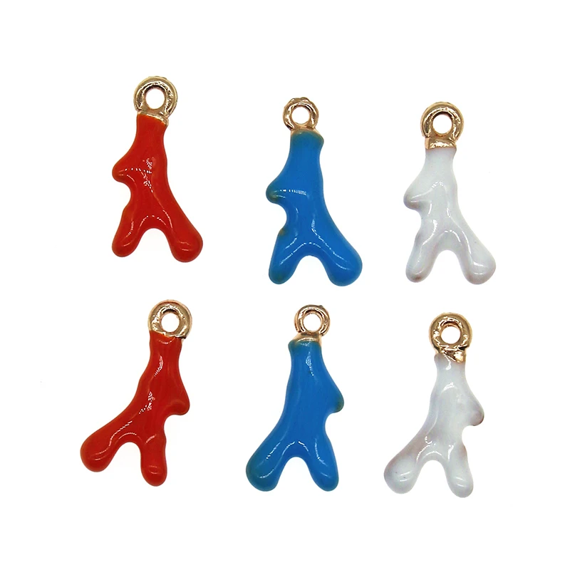 10pcs Cute Enamel Series Antlers Coral Charms Buckhorn Pendant For Jewelry Making DIY Bracelet Earrings Necklace Girls Findings