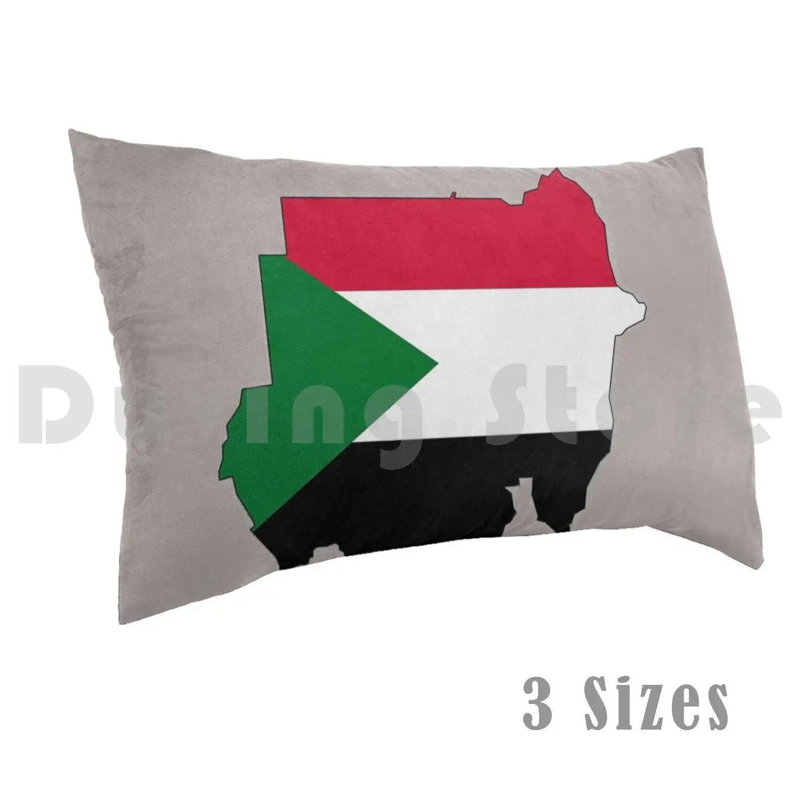 Sudan Map With Sudanese Flag Pillow Case Printed 50x75 Sudan Sudanese Africa African Country