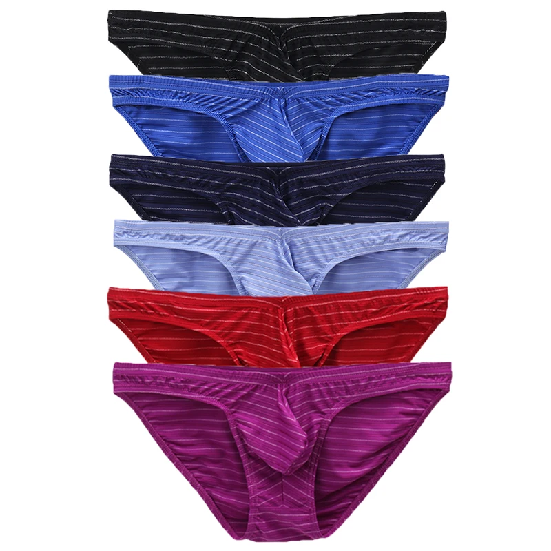 

4PCS Men Underwear Jock Strap Sexy Bugle Pouch Striped Briefs Slip Homme Panties Cuecas Underpants Thongs Bikini Tanga Briefs