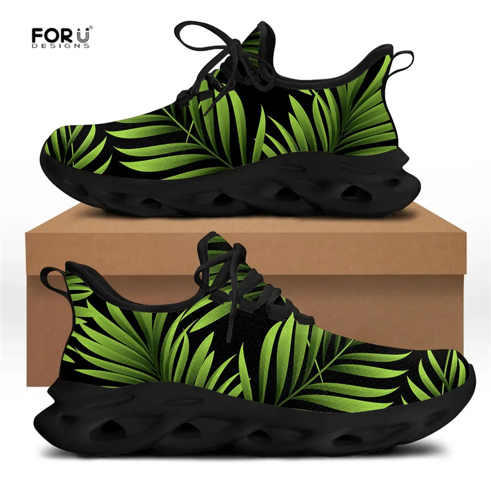 

FORUDESIGNS Tropical Plants Palmtree Green Casual Men Sneakers Flats Comfortable Breathable Lace Up Men Walking Outdoor Zapatos