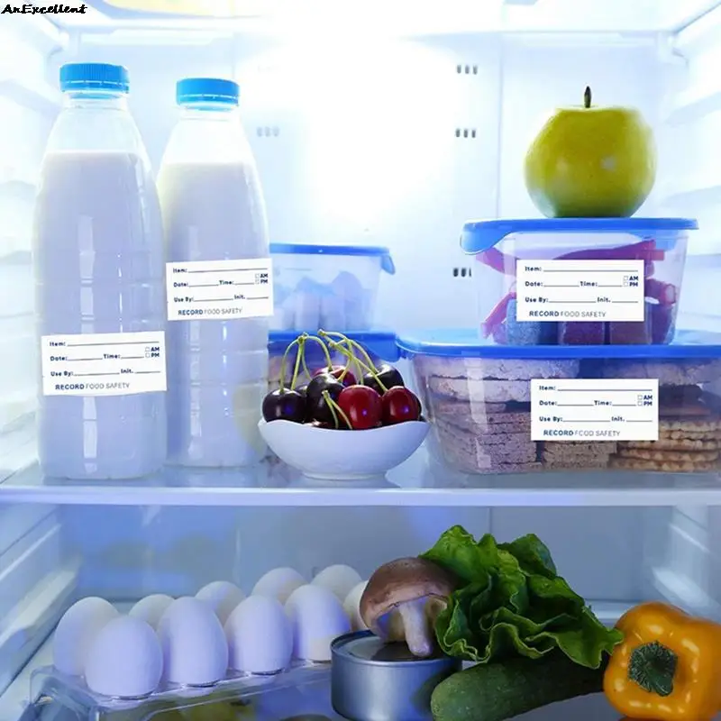 500pcs/roll For Refrigerator Freezer Food Storage Container Bag Jar Packing Sticker Kawaii Food Label Adhesive Film Pack Sticker