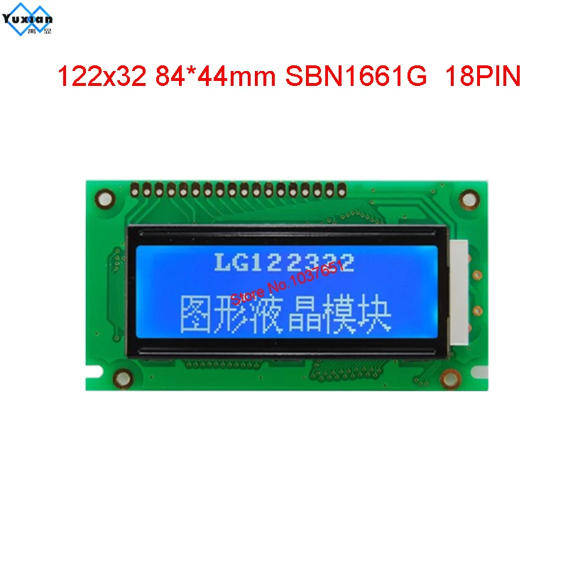 Module LCD 12232 122*32 18pin Xanh Lá Xanh Dương 84*44 Mm SBN1661G_M18 LG122322