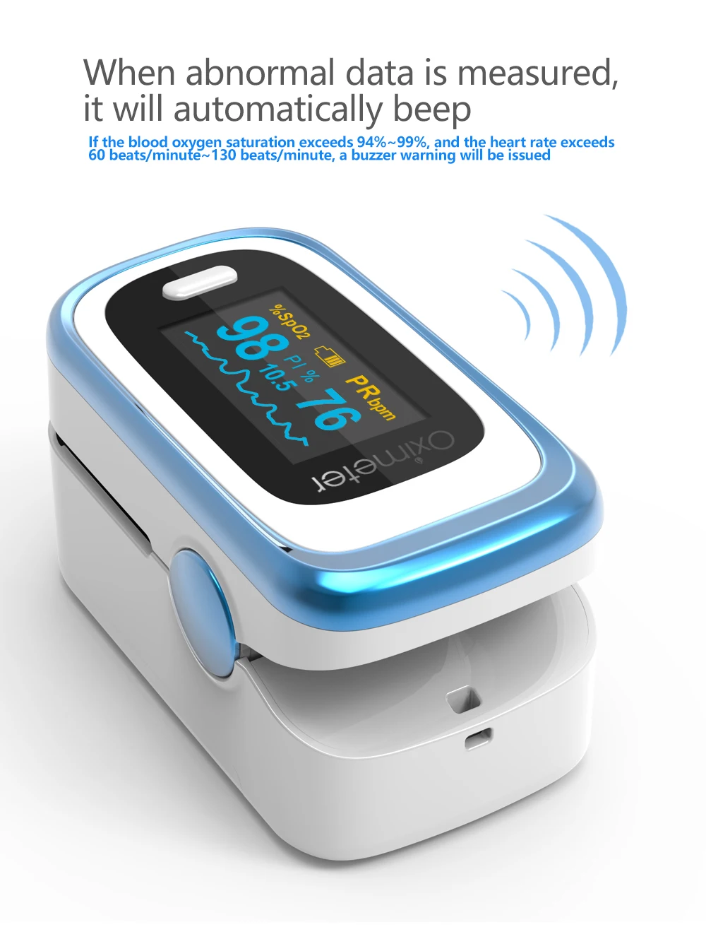 Kiuzou Medical Finger Pulse Fingertip Oled Portable Oximeter SPO2 PR 8 hours sleep monitor Blood Oxygen Oximetro De Dedo case