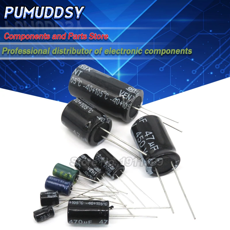 10PCS Electrolytic capacitor 50V2200UF 16*25 450V47UF 16*25 16V1500UF 10*20 35V1000UF 13*21 400V6.8UF 10*13 25V2200UF 13*21