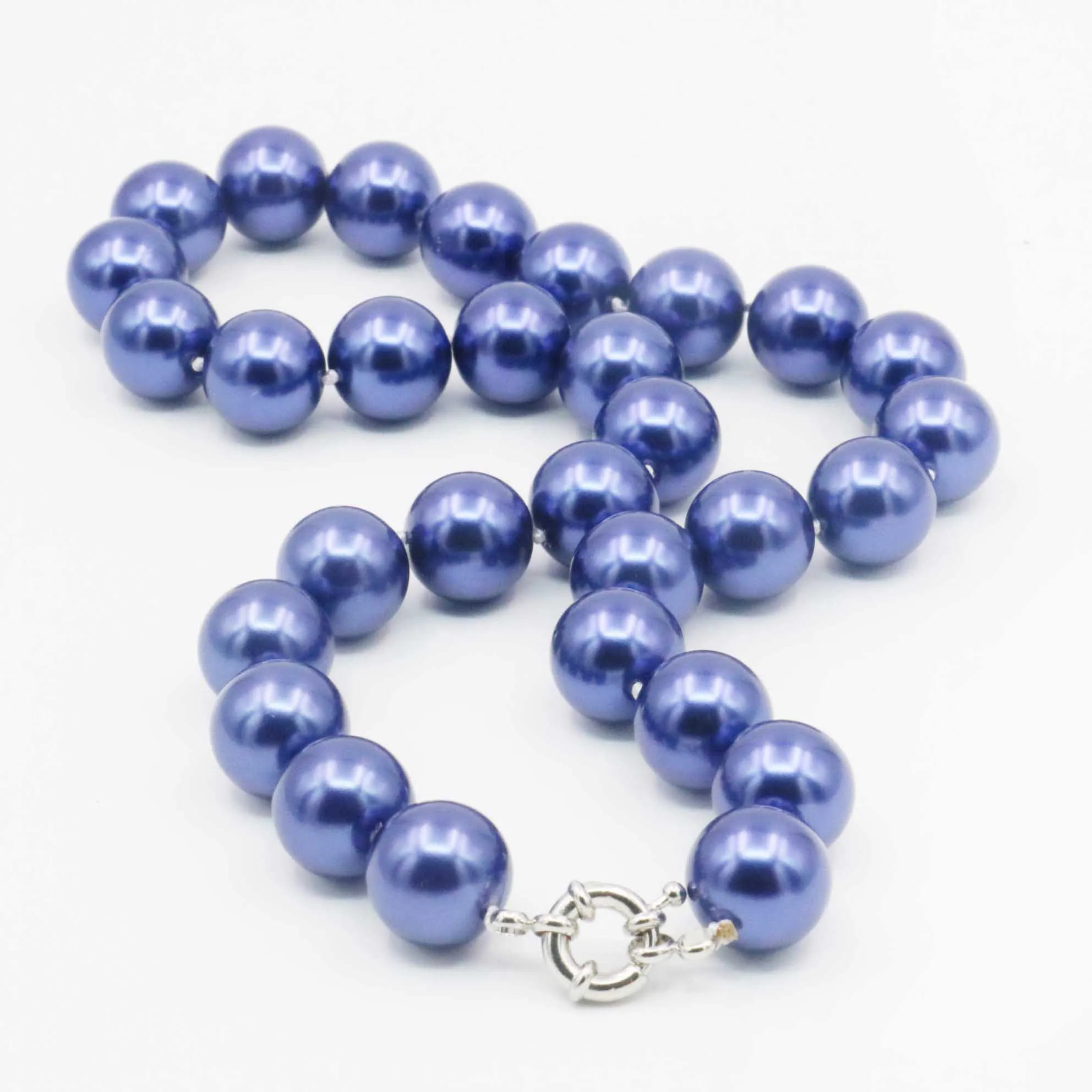 10mm South Sea Dark Blue Shell Pearl Necklace Pearl Beads Women Girls Fashion Jewelry Making Design Rope Chain Neckwear 18INCH