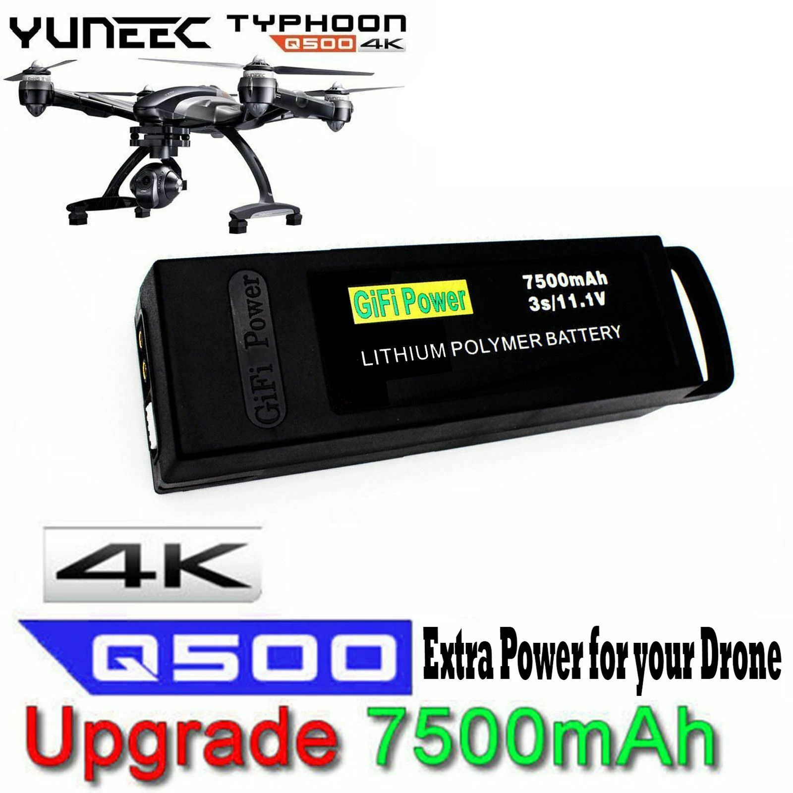 Power 7500mAh 3S Li-Po Battery Yuneec Typhoon Drone+Q500+PRO 4K y For Yuneec Q500 Q500 RC Quadcopter