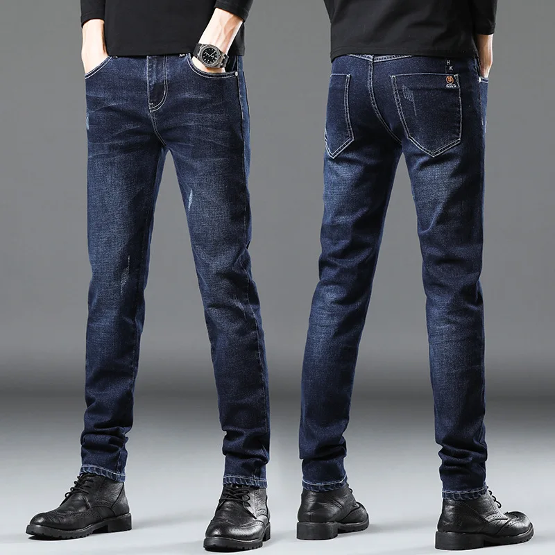 

2021 New Spring And Autumn Men‘s Jeans Men‘s Slim Feet Pants Korean Version Of The Trend Of Youth Denim Long Pants Men -40