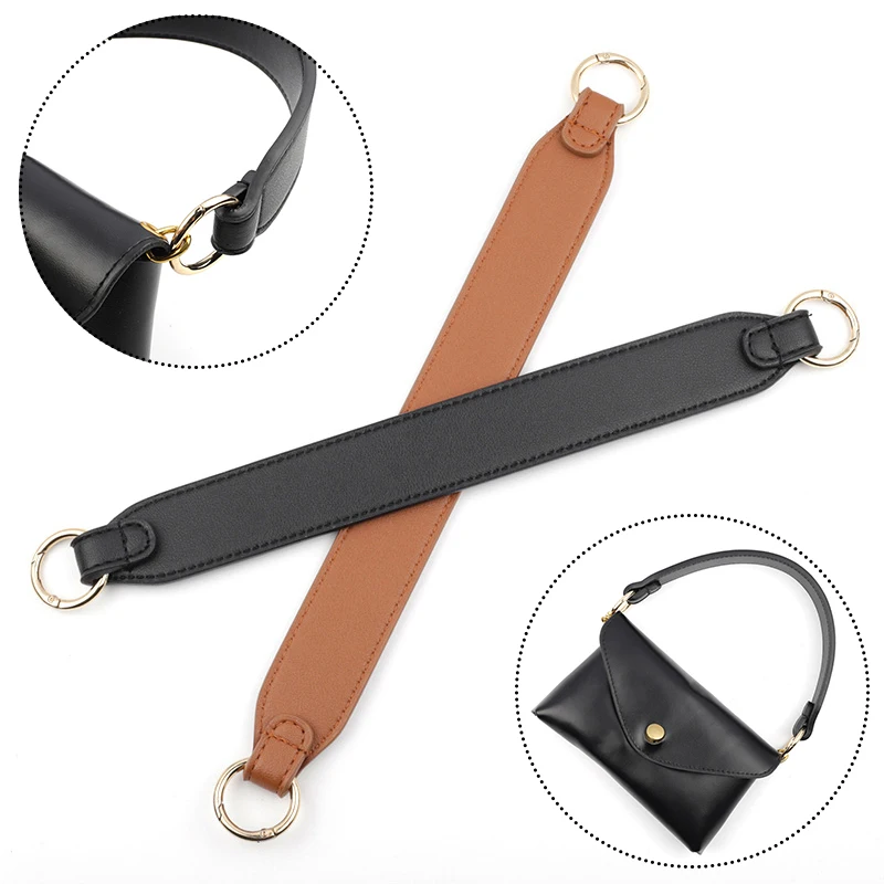 Portable PU Leather Wide Bag Strap Shoulder Strap Spring Buckle Strap Handle Black Brown Replacement Accessories For Handbag Bag