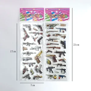Conjunto de 12 folhas de adesivos para crianças, adesivos para arma, armas, arma, para meninos, pvc, para scrapbook, diy, diy 8 principais vendas adesivos de armas - №8