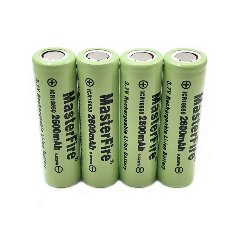 MasterFire 4pcs/lot Original ICR18650-26F 18650 2600mah 9.62Wh Rechargeable Lithium Battery Power Banks Torches Batteries Cell