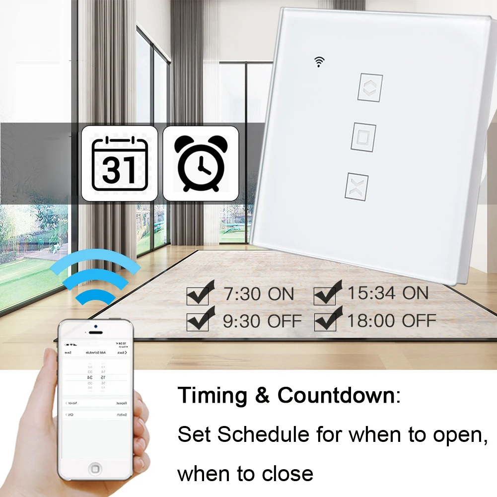 Tuya Smart EU Roller Shutter Curtain Switch WIFI Automation Module for Electric Blinds Motor with Alex Google Home Voice Control