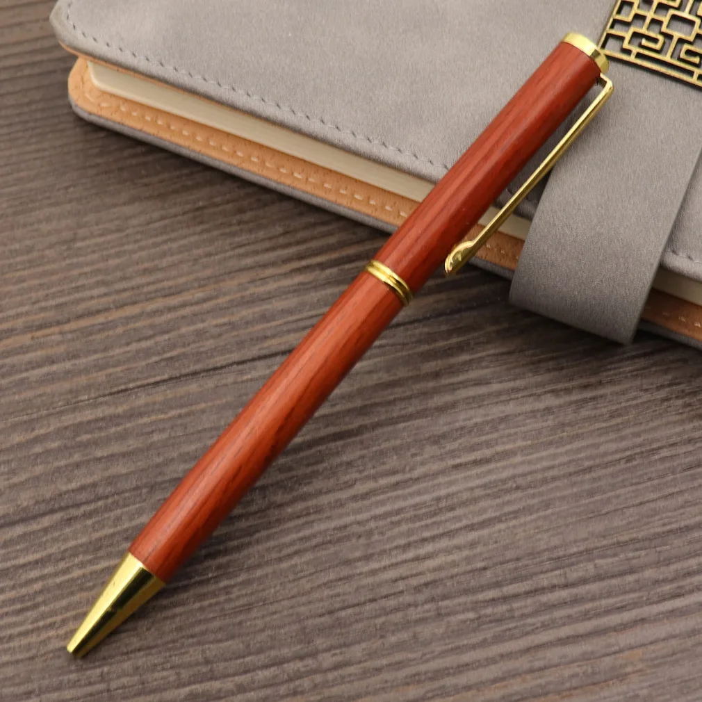 Wholesale Creative Solid Wood Metal Ballpoint Pen Retro Bamboo Sandalwood Business Gift Pen School Supplies