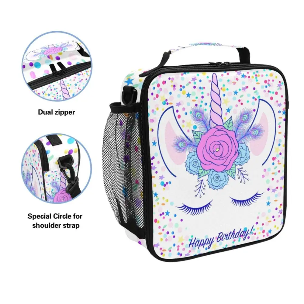 ALAZA 2021 New Fashion Lunch Bag Women\'s Portable Bento Box Unicorn Printing Insulated Thermal Cooler Carry Office Storage Bag