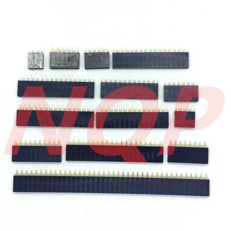 2.54mm Single Row Female 2~40P PCB socket Board Pin Header Connector Strip Pinheader 2/3/4/6/10/12/14/16/20/40Pin For Arduino