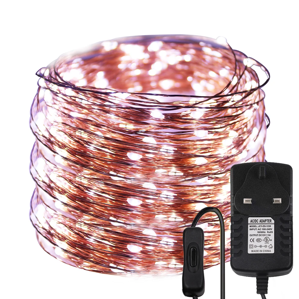 

LED String Light Copper Wire Holiday Light Fairy Garland Light for Christmas Outdoor Wedding Home decor DC 12V 10m 20m 50m