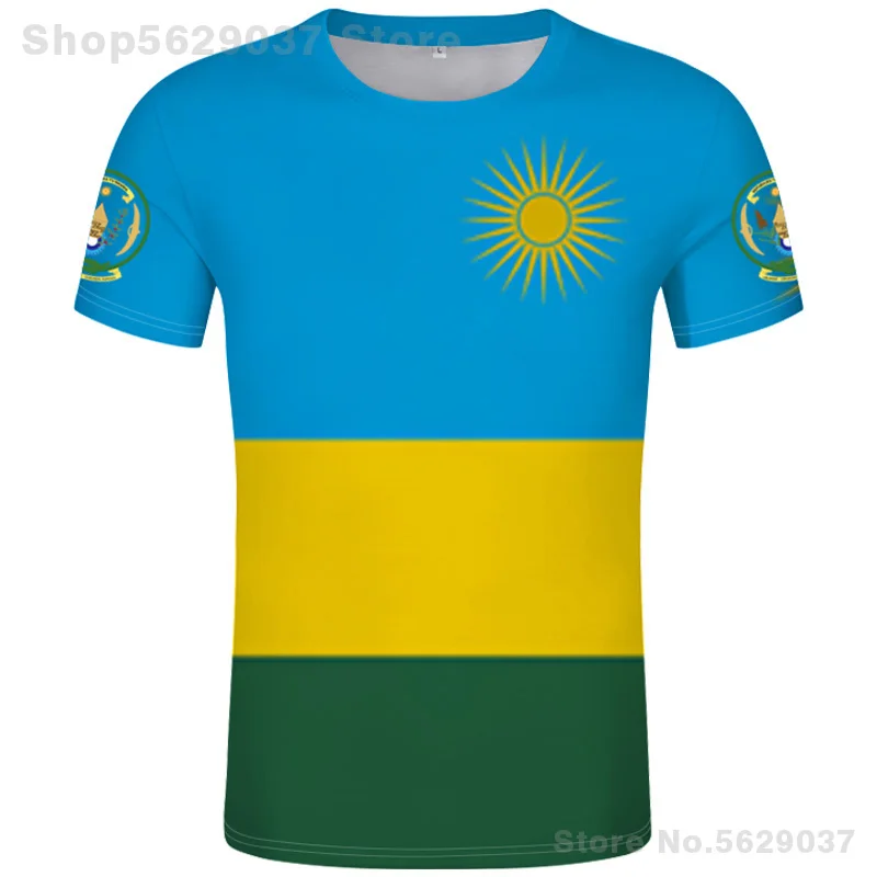 Rwanda T Shirt Diy Free Custom Made Name Number Rwa T-Shirt Nation Flag Rwandan Rwandese French Country Text Print Photo Clothes