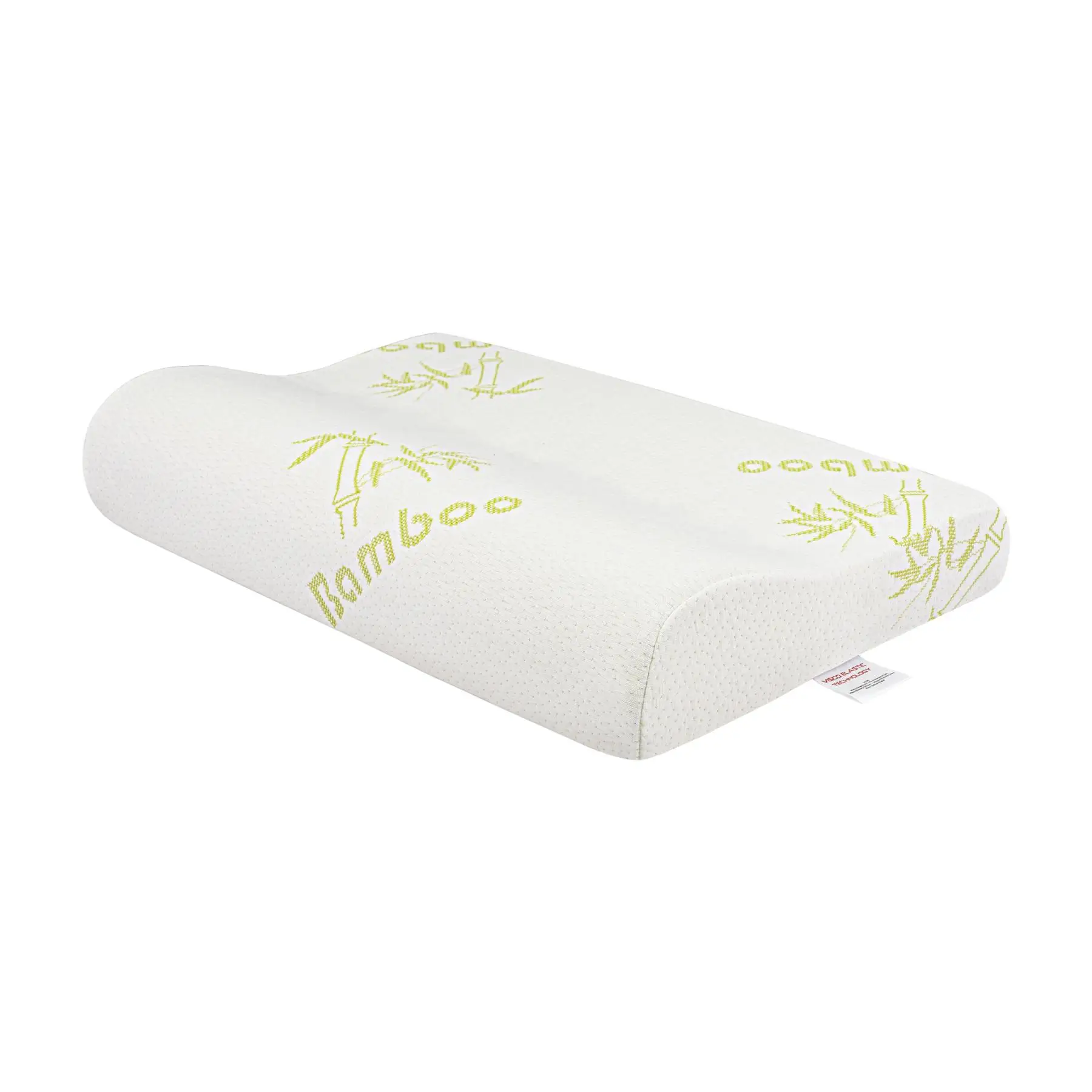 Visco Foam Bamboo Neck Support Orthopedic Pillow Visco Pillow neck pain sleep embroiled pillow