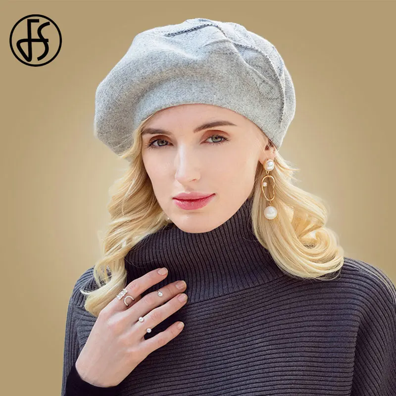 FS Autumn Winter Hat 100% 100% Wool Beret Women French Artist Painter Hats Vintage Lady Girls Female Warm Chapeau Femme Cap 2023