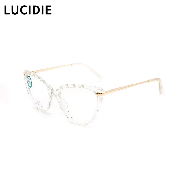 

LUCIDIE 2021 New TR90 Female Crystal Diamond Glasses Frame Optical Oversized Square Eyewear Transparent Eyeglasses for Women