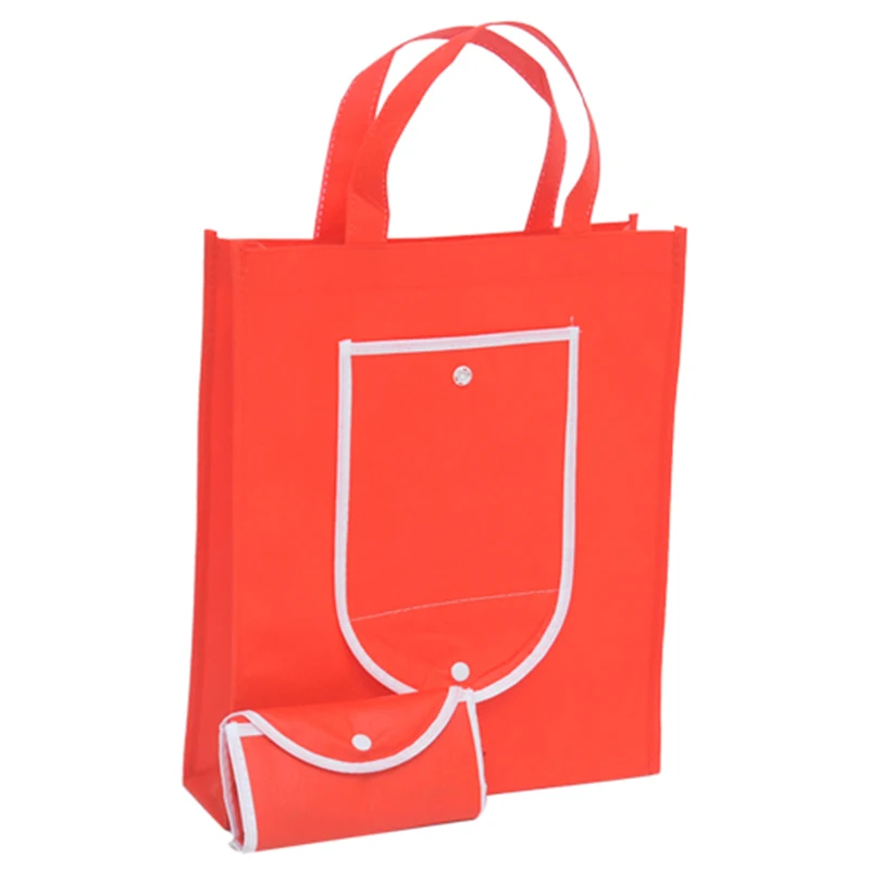 20pcs New Reusable Non Woven Shopping Bag Solid Color Foldable Grocery Convenient Tote Eco-friendly Storage Handbag