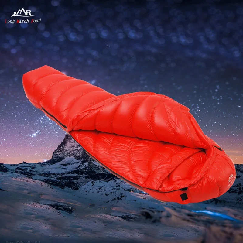 

Filling 2200G Outdoor Camping Sleeping Bag Duck Down Splicing Mummy Ultra-Light Sleeping Bag