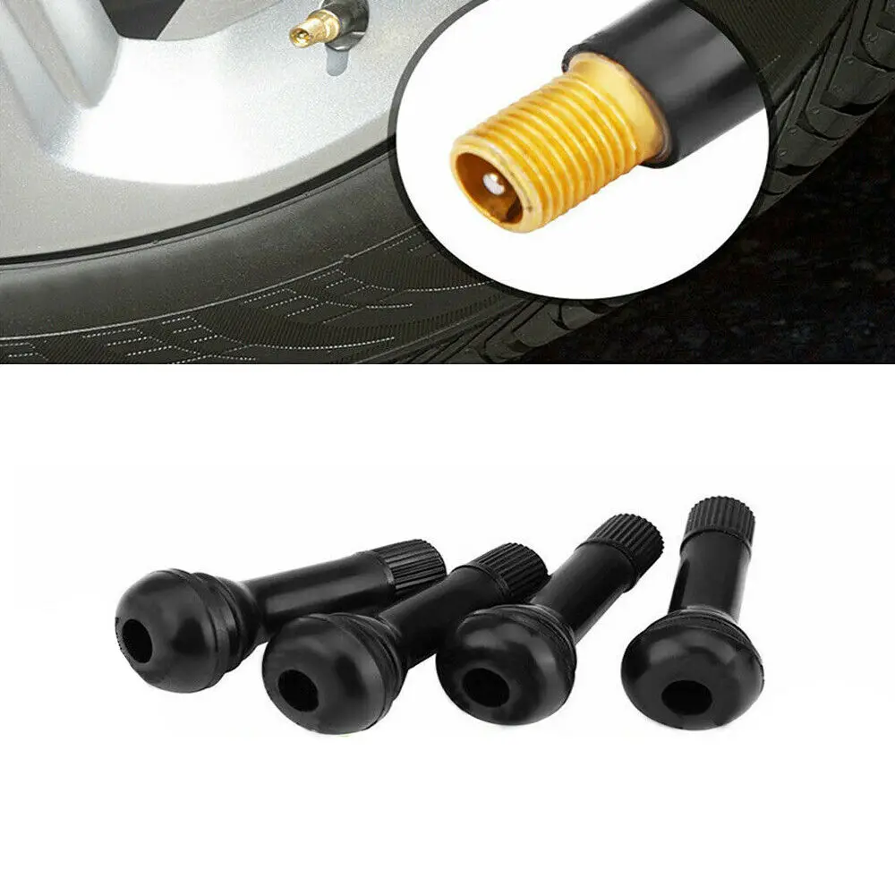 10/20/50/100PCS Universal TR414 Snap-In Black Rubber Tire Valve Stems Short Rod Car Accessory