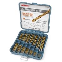Hi-Spec 99pc Metal Drill Bit Set 1-10mm Titanium Coated HSS Drill Bit Electric Tools for Woodworking in Storage Box