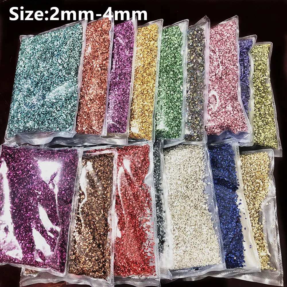 50g Fake Gold Stone Flakes Metallized Glass Beads For Resin Mold Filler Nail Art Crafts Diy Jewelry Making Mold Filling Tools