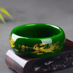 Natural Jade Bangle Bracelet Hand-Carved Fine Lady Jewellery Fashion Accessories for Women Round Bangle Charm Jadeite Gift