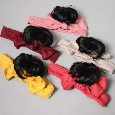 Baby Girls Cute Hair Accessories Kids Wigs Bow Headbands Newborn  Bows Toddler Gift Newborn Photography Props Cute Turban