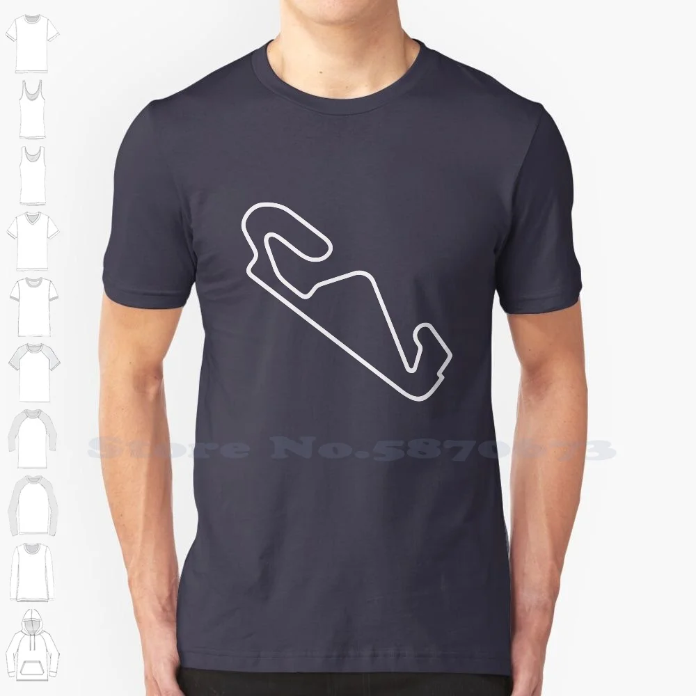 Circuit De Catalunya [ Outline ] 100% Cotton T-Shirt Circuit De Catalunya Circuit Spain Motorsport Circuit Cars Spanish