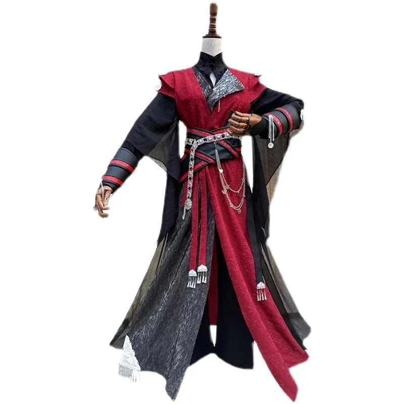 Anime Heaven Official\'s Bless Huacheng Cos Suits Blakc and Red Outfits Hanfu Full Set Tian Guan Ci Fu Cosplay Hua Cheng Costume