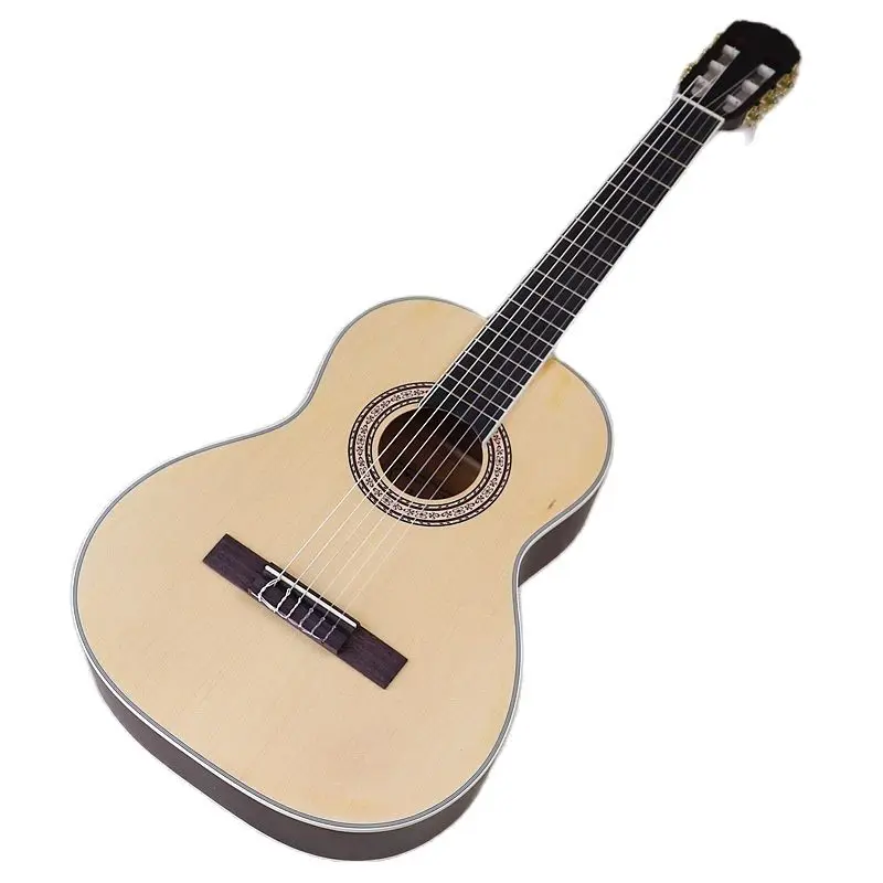 

36 inch classical guitar natural color full size design wood guitar matte finish 6 string classic guitar with small flaw