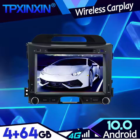 For KIA SPORTAGE 2010-2016 Android 10.0 4+64G PX6 IPS Carplay Tape Recoder Multimedia Player Navigation GPS Auto Radio Head Unit