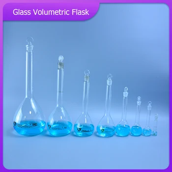 Matraz cónico de laboratorio transparente, científico frasco de vidrio, frasco erlenmei, cristalería segura, suministro de Investigación Escolar, 5-100ml