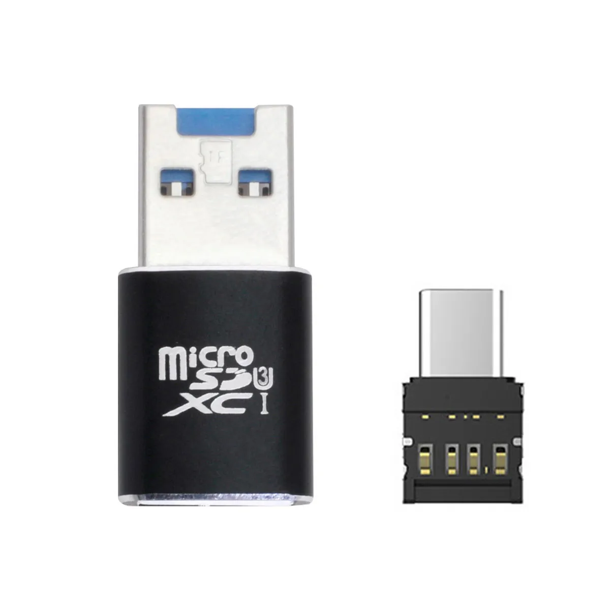 USB 3.0 to Micro SD SDXC TF Card Reader with Micro Type-C USB-C OTG Adapter for Tablet / Cell Phone