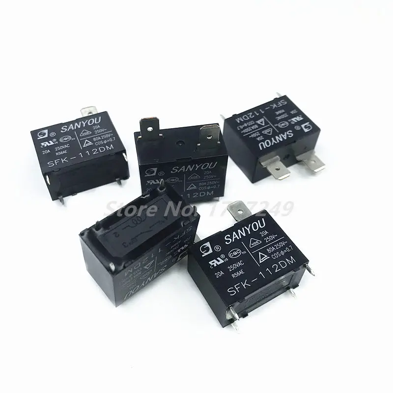 Free Shipping 5Pcs-50Pcs Original New SANYOU Relay SFK-112DM Air Conditioner Relay Power Relay SFK 112DM 12VDC 20A 250VAC 4pins