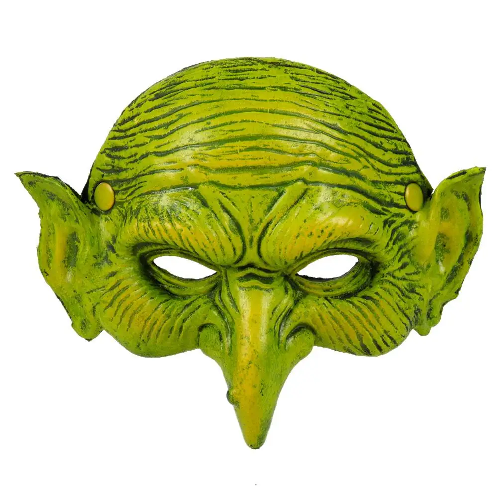 

Foam Witch Mask Halloween Carnival Festival Party Mask Green Goblin Costume Green Elf Scary Witch Mask Party Props