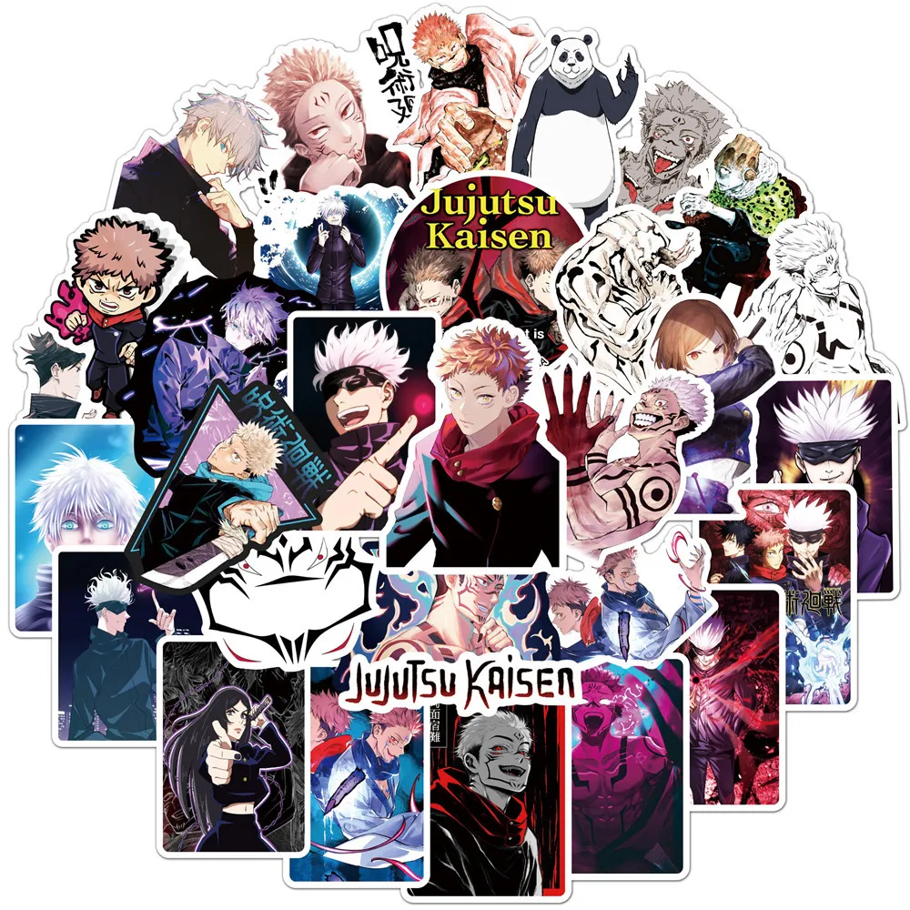 Imagem -06 - Anime Japonês Adesivo Gojo Satoru Jujutsu Kaisen Anime Mangá Adesivos Itadori Yuji Computador Portátil Bagagem Telefone Scrapbooking 100 Peças