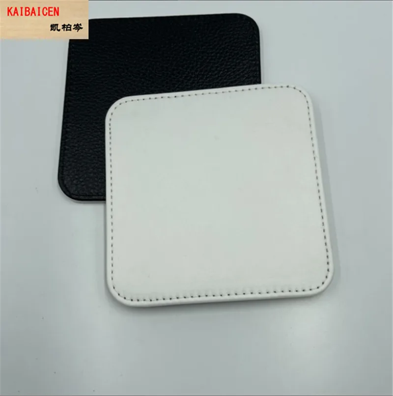 

20PCS 10*10cm New Blank Sublimation PU Leather Mug Pads Coaster DIY Heat Press Printing Transfer Mug cup Mat products