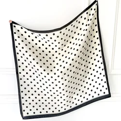 2023 Luxury Square Silk Scarf Women Luxury Polka Dot Shawls and Wraps Fashion Small Bag Scarves Hair Tie Bandanas Hijab 70*70Cm