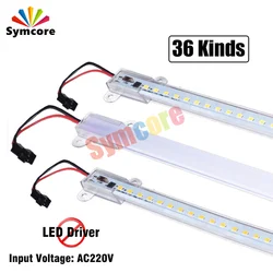 Barre lumineuse LED à économie d'énergie, tube structurels ent pour vitrine, lumière de cuisine, bande rigide, 220V, 20cm, 40cm, 50cm, 60cm, 5 pièces