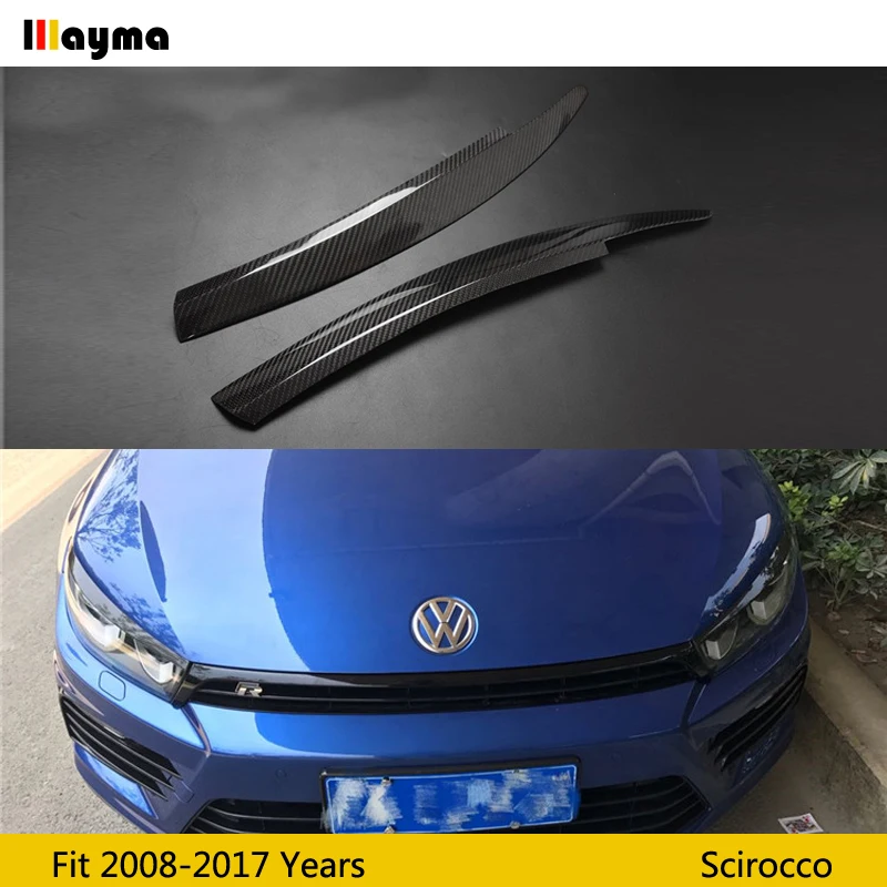 

Чехол для передней фары из углеродного волокна для VW Scirocco 1,4 T 2,0 T R GTS 2008-2017, аксессуары для стайлинга автомобиля