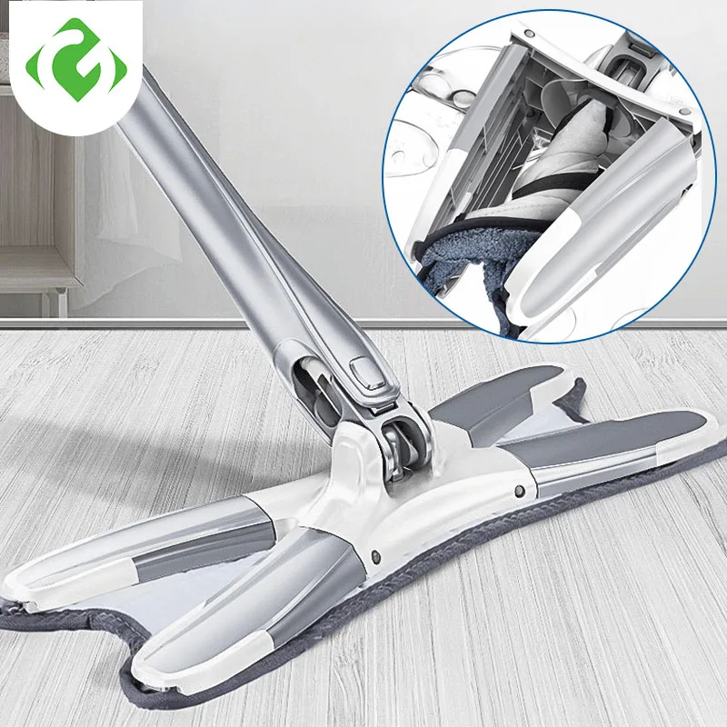 GUANYAO extended aluminum handle mop floor cleaner microfiber mop pads High quality household cleaning tools Rotatable head