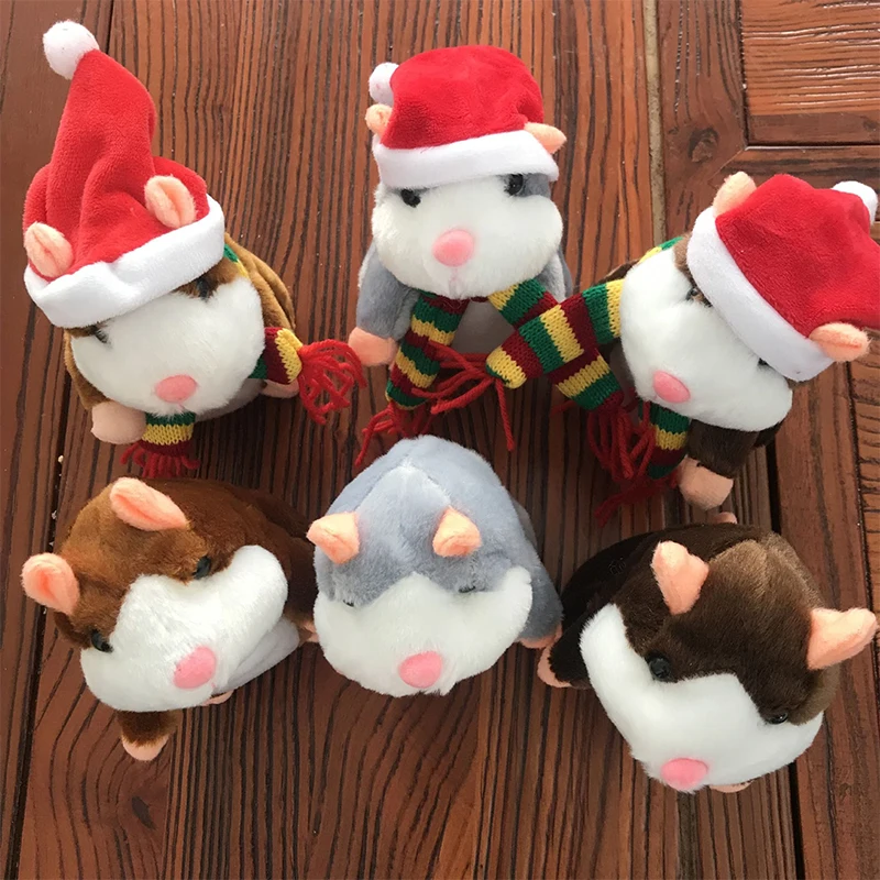 18cm Talking Hamster Mouse Pet Plush Toy Cute Soft Animal Doll Talking Speak Imitate Sound Recorder Hamster Funny Toy Kids Gifts