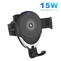15W 10W Auto Gravity Car Mount Wireless Charger Qi Fast Charging Phone Holder for IPhone 11Pro XS XR X 8 Samsung S10 S9 S8