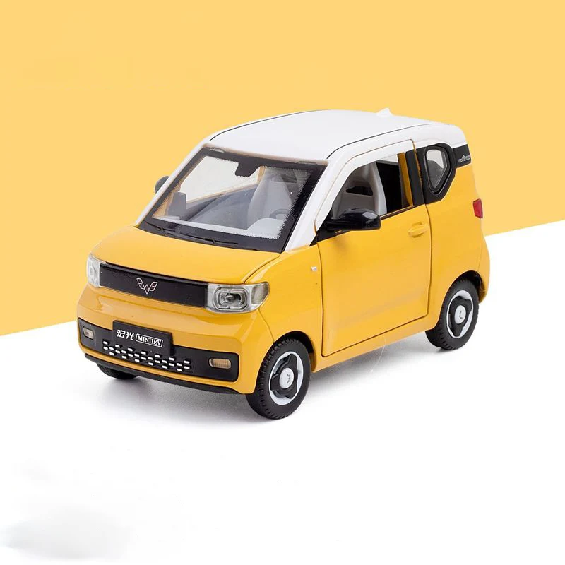 1:24 WuLing HongGuang MINI EV samochodu stopu Diecasts & pojazdy zabawkowe jeśli w tej klasie nie ma samochodu dźwięk i światło samochód z napędem Pull back zabawki dla prezenty dla dzieci