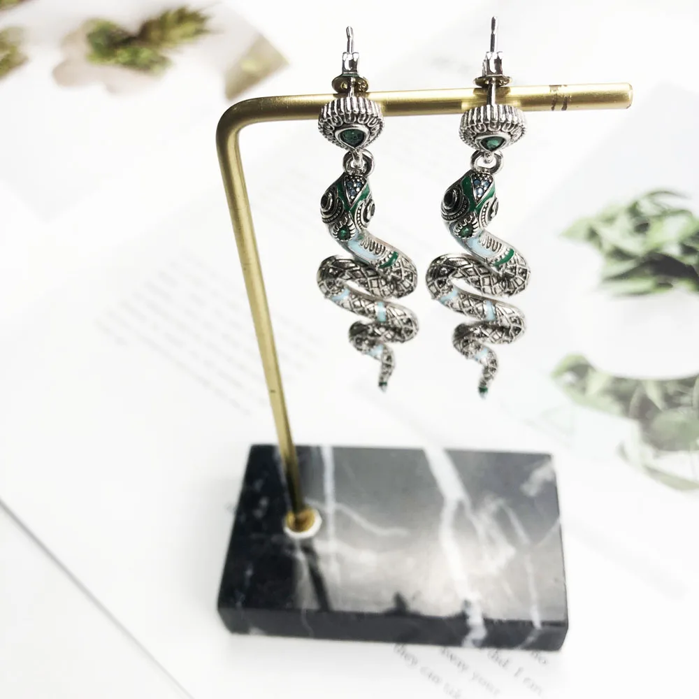 Drop Earrings Blue Snake,2019 Summer Brand Accessories Fashion Jewelry 925 Sterling Silver Bohemia Boutique Queen Gift For Women