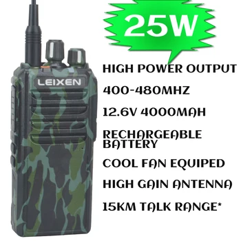 LEIXEN VV-25 UHF Walkie talkie fern comunicador Echtem 25W high power 15Km talkie walkie 400-480MHz Camouflage